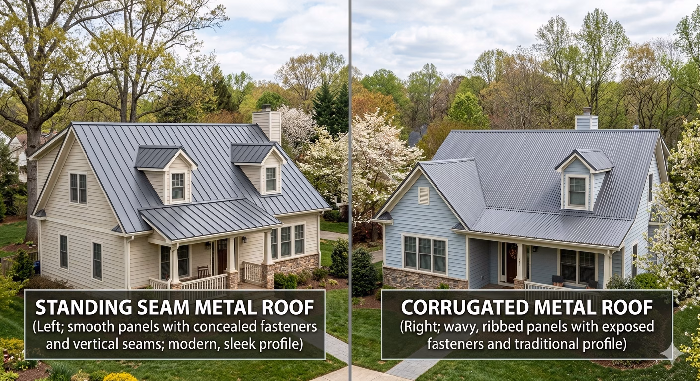Featured image for &ldquo;Metal Roofing Cost in Virginia: Standing Seam vs Corrugated and What&rsquo;s Actually Worth It for Your Home&rdquo;